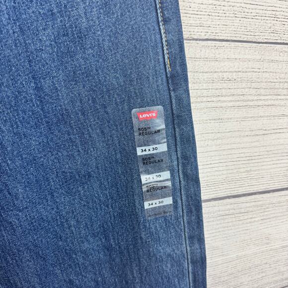 Levi's Men's 505 Regular Fit Straight Leg Jeans Size 34x30 - Picture 3 of 6
